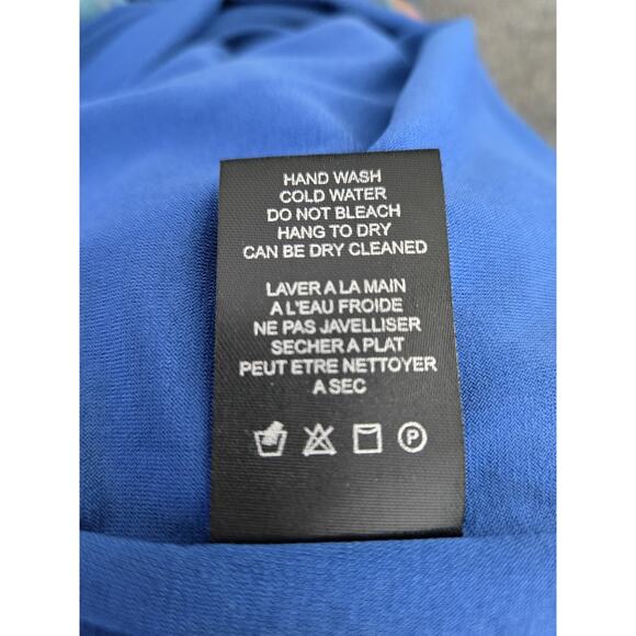 Claire Desjardins Abstract Art to Wear Floral Dress Blue Sleeveless Flowey Sz M - Picture 8 of 11